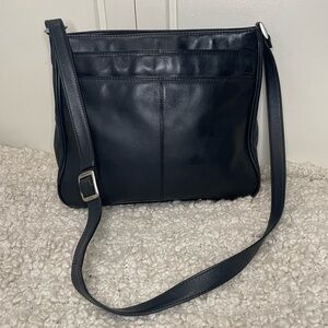 Derek Alexander Navy Blue Leather Crossbody Bag Purse